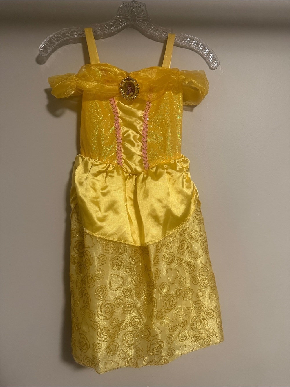Disney Princess Belle Beauty and the Beast Yellow Costume Dress Girls Size 4-5